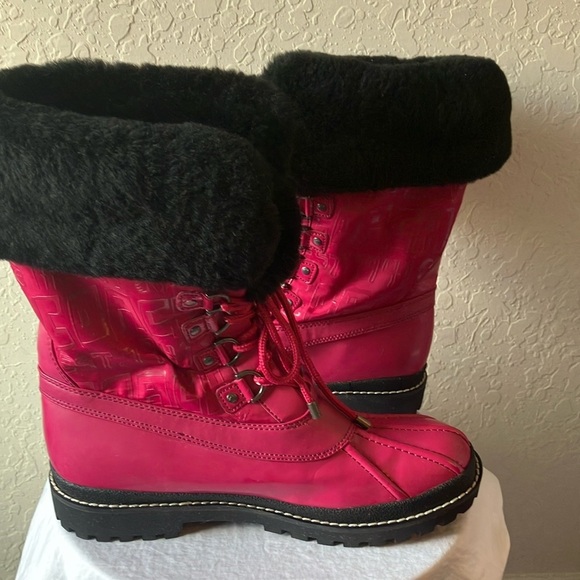 Coach: Lenora (Q1000) Hot Pink & Black Winter Boots- 9.5- marks - Picture 3 of 16